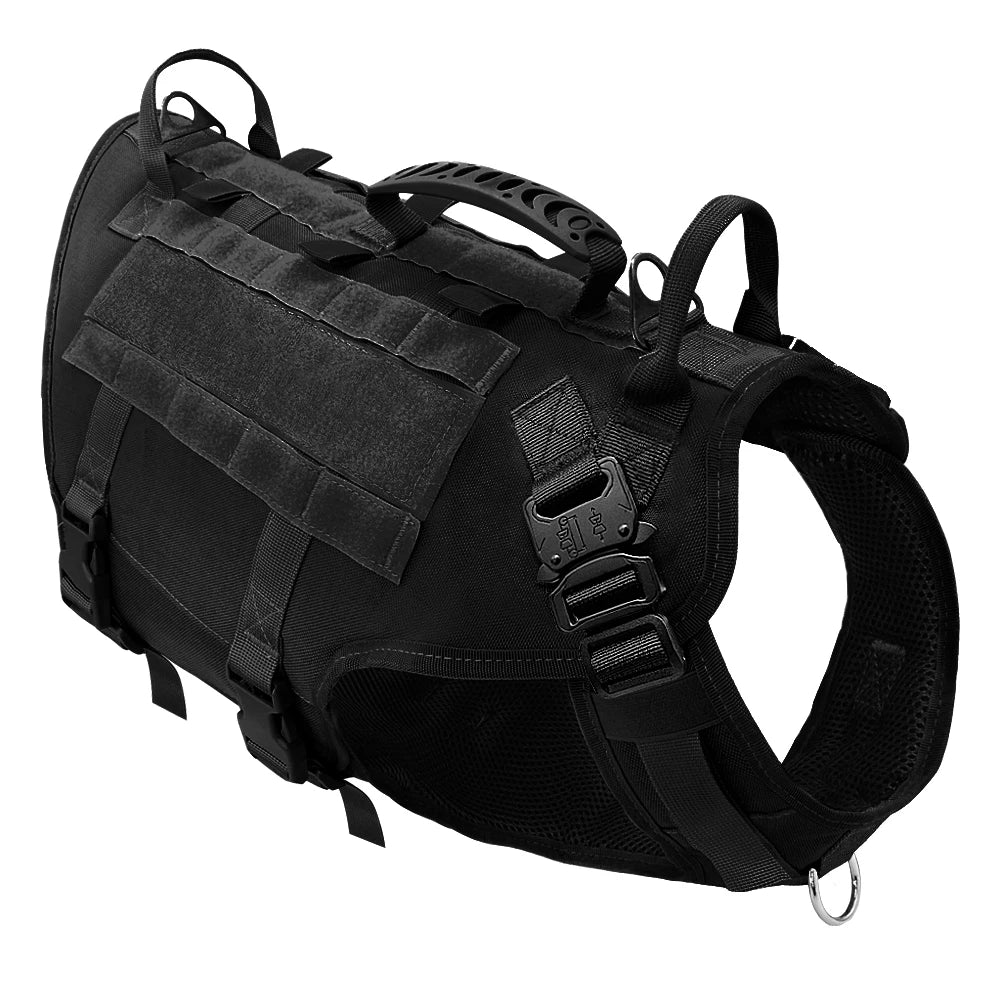 Tactical No-Pull Dog Harness with Molle & Pouches