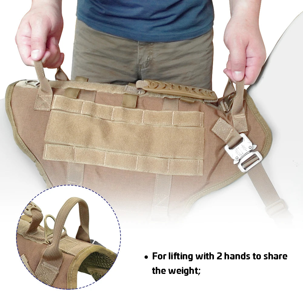 Tactical No-Pull Dog Harness with Molle & Pouches