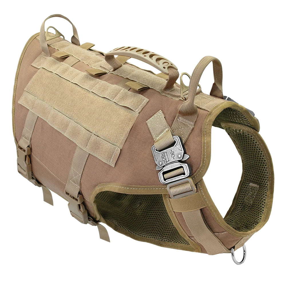 Tactical No-Pull Dog Harness with Molle & Pouches