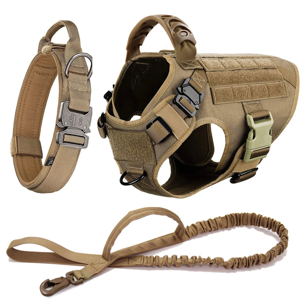 Tactical Large Dog Harness Set – K9 Training Vest for Medium & Large Breeds