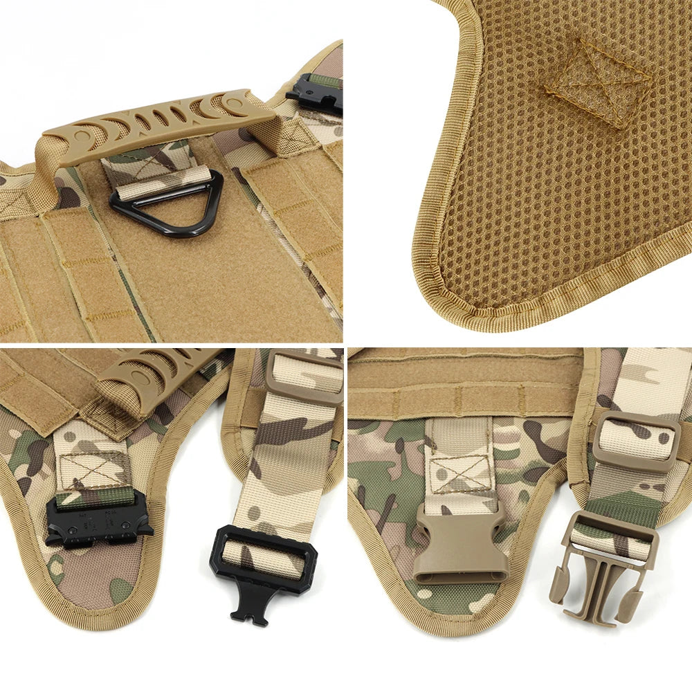 Tactical Large Dog Harness Set – K9 Training Vest for Medium & Large Breeds