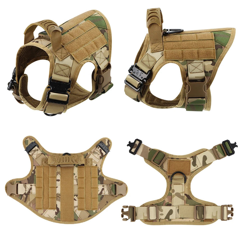 Tactical Large Dog Harness Set – K9 Training Vest for Medium & Large Breeds